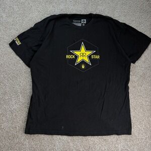 Rockstar Energy Drink Shirt Mens XL Black Logo Short Sleeve Graphic Tee T-Shirt